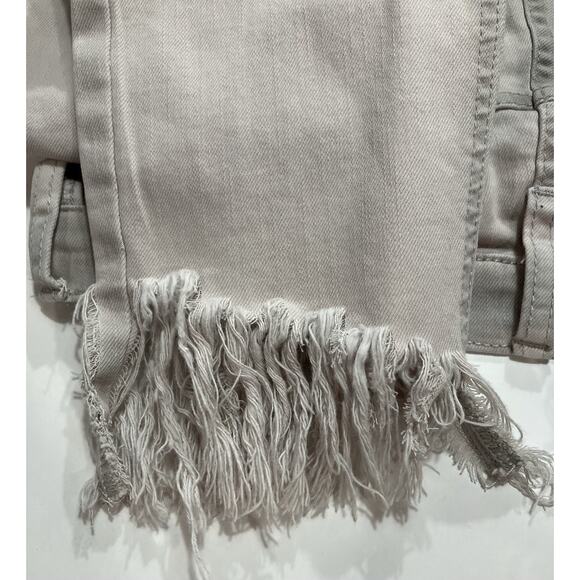Free People Distressed Khaki Jeans With Frayed Ends Women’s Size 26 - Picture 9 of 13
